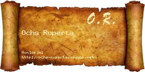 Ochs Ruperta névjegykártya